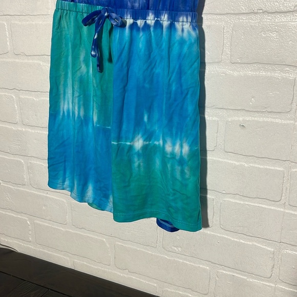 Zen Kids Blue and Green Tie-Dye Kids Romper size 11-12 Summer Romper NWT - Picture 3 of 7